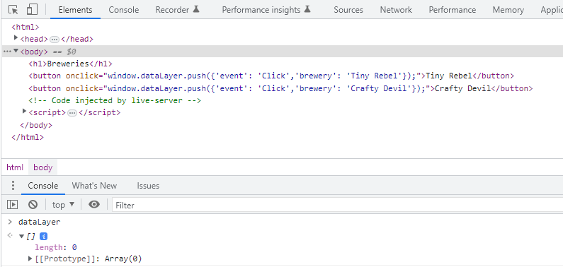 Empty Data Layer