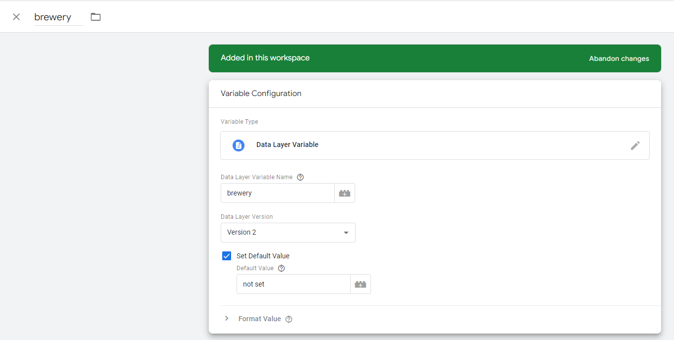 New Data Layer Variable