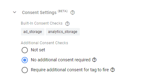 GTM Tag Consent Settings