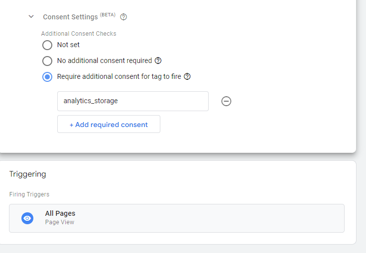 GTM Consent Test Analytics Settings