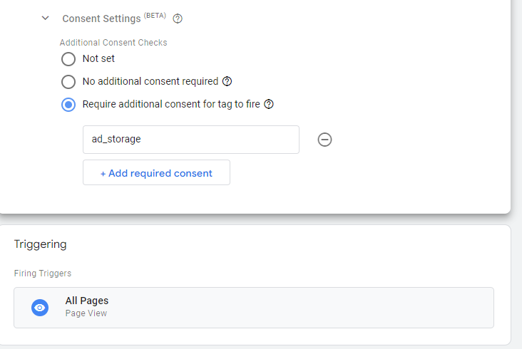 GTM Consent Test Marketing Settings