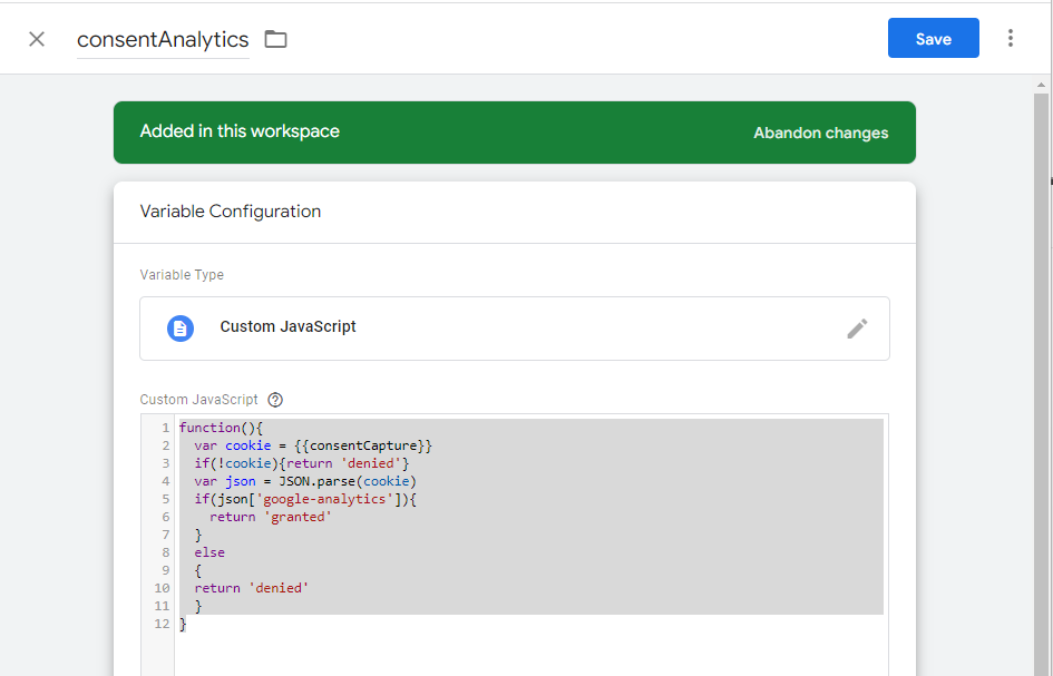 GTM Consent Variable Analytics