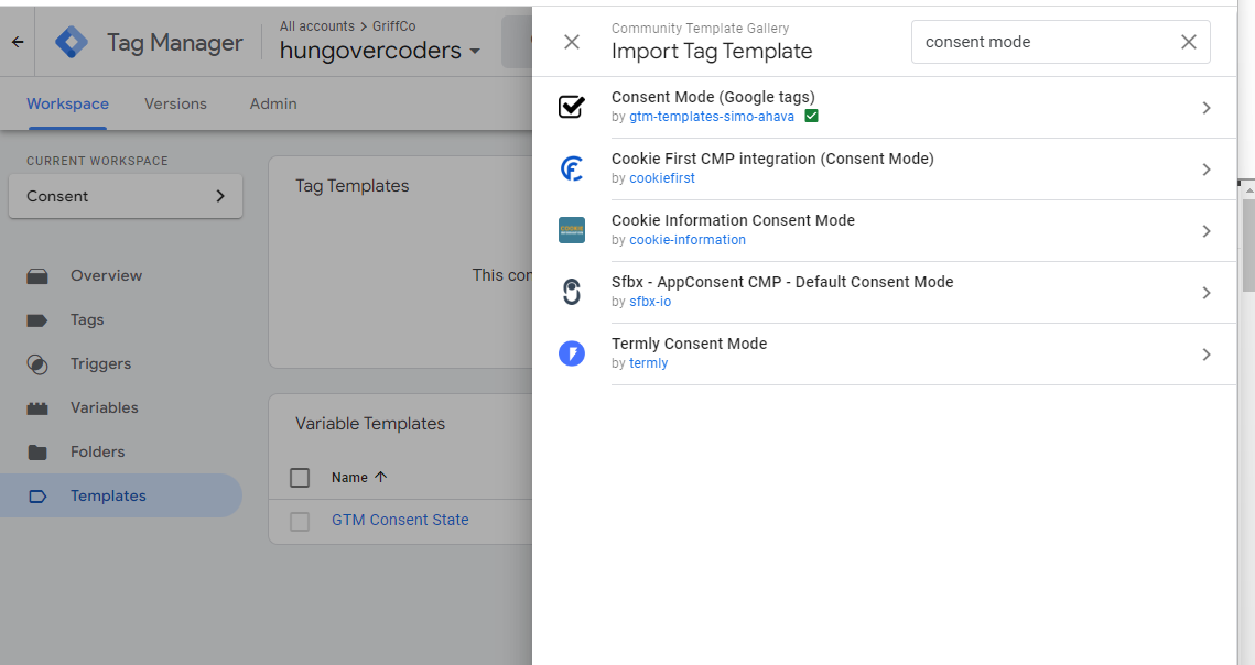 GTM Consent Template Tag