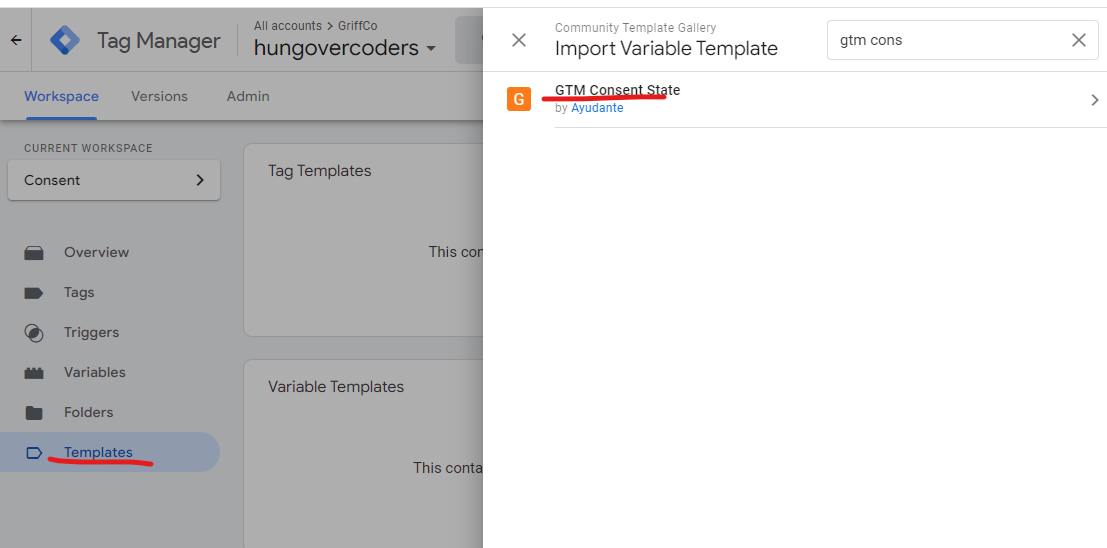 GTM Consent Template Variable