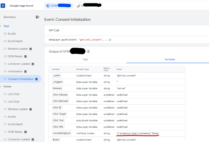 GTM Consent Variable