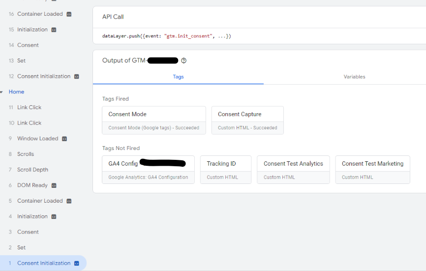GTM Consent Initialisation