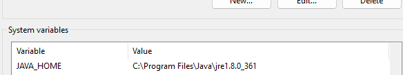 Java Environment Variable