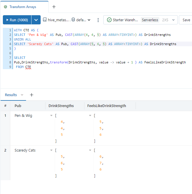 Transform Arrays