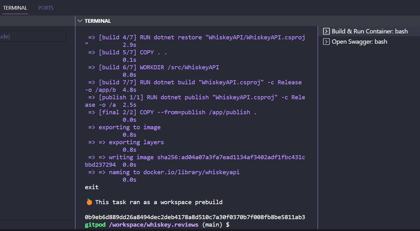 Gitpod Open Terminal