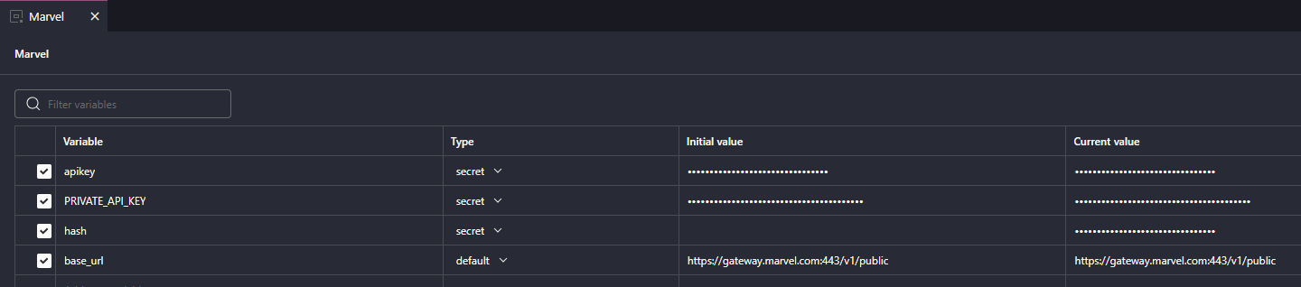 Environment Keys