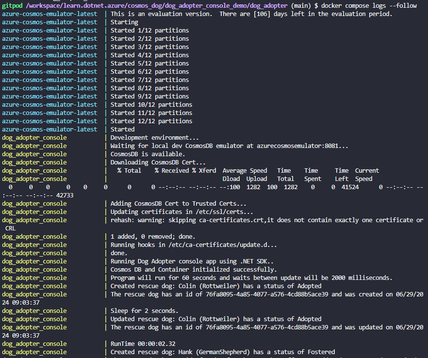 App Compose Logs