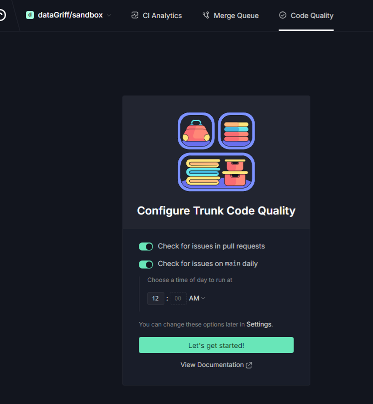 Trunk Configure Code Quality