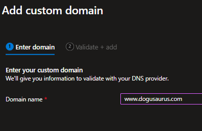 Domain Name Azure Address